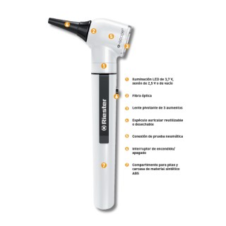 Otoscopio Riester E-SCOPE luz halógena Fibra óptica blanco