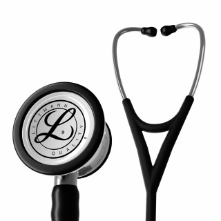 Littmann Cardiology IV negro con tubo satinado y campana acabado espejo