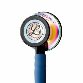 Littmann Cardiology IV azul oscuro con tubo satinado y pieza torácica arcoíris